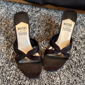 Vintage Mootsies Tootsies Black Kitten Bow Heels